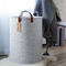 punhos do couro de imitação de Grey Felt Storage Basket With da lavanderia de 4mm